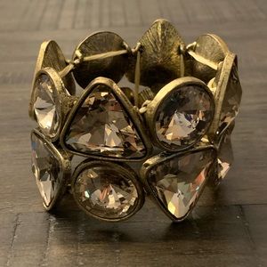 Rhinestone bronze cuff